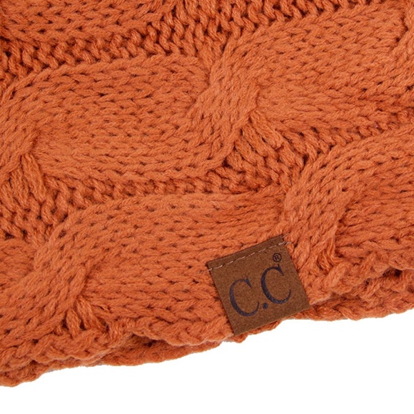 C.C 3pc Knit Warm Pom Beanie Gloves Scarves Set